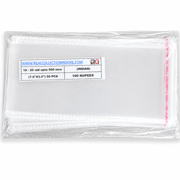 Atozshopi  Bundle Note Sleeves – 10-20 old upto 500 New Rupee Notes (7.5x3.5Inch) – Pack of 50