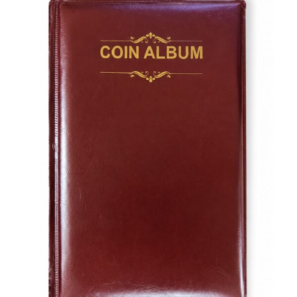 Atozshopi 150 Pockets Direct Insert Coin Collection & Storage Album – Pocket Size 4.5 x 3 cm (Pack of 1, Brown)