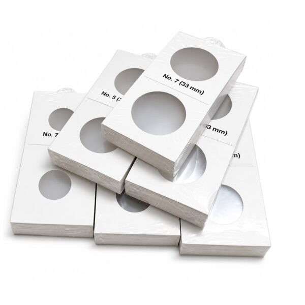 150 Counts - Cardboard Coin Holders – 6 Sizes Assorted Coin Flips - Atozshopi